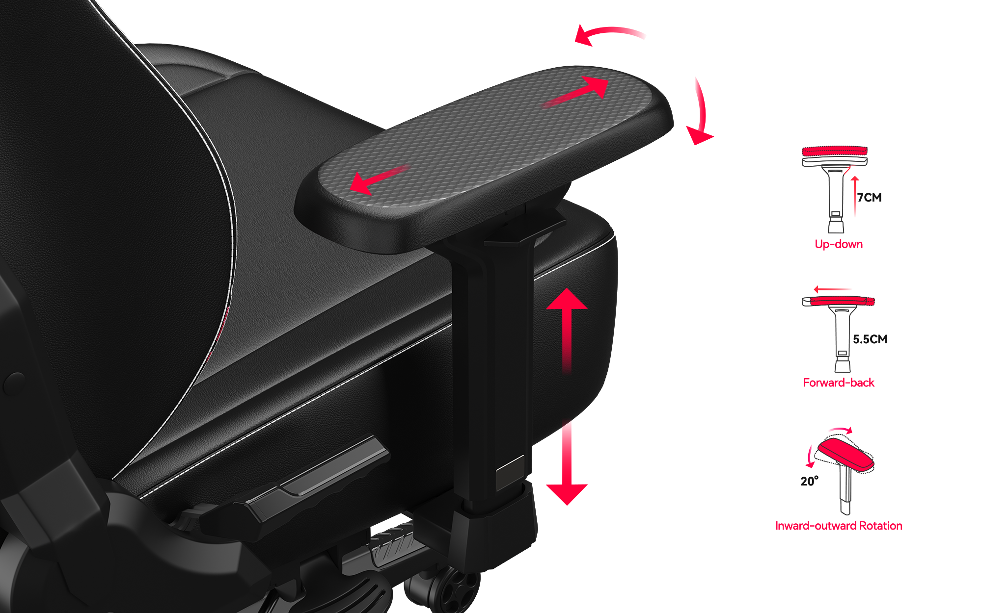 3D OVERSIZED & WIDENED ARMRESTS
